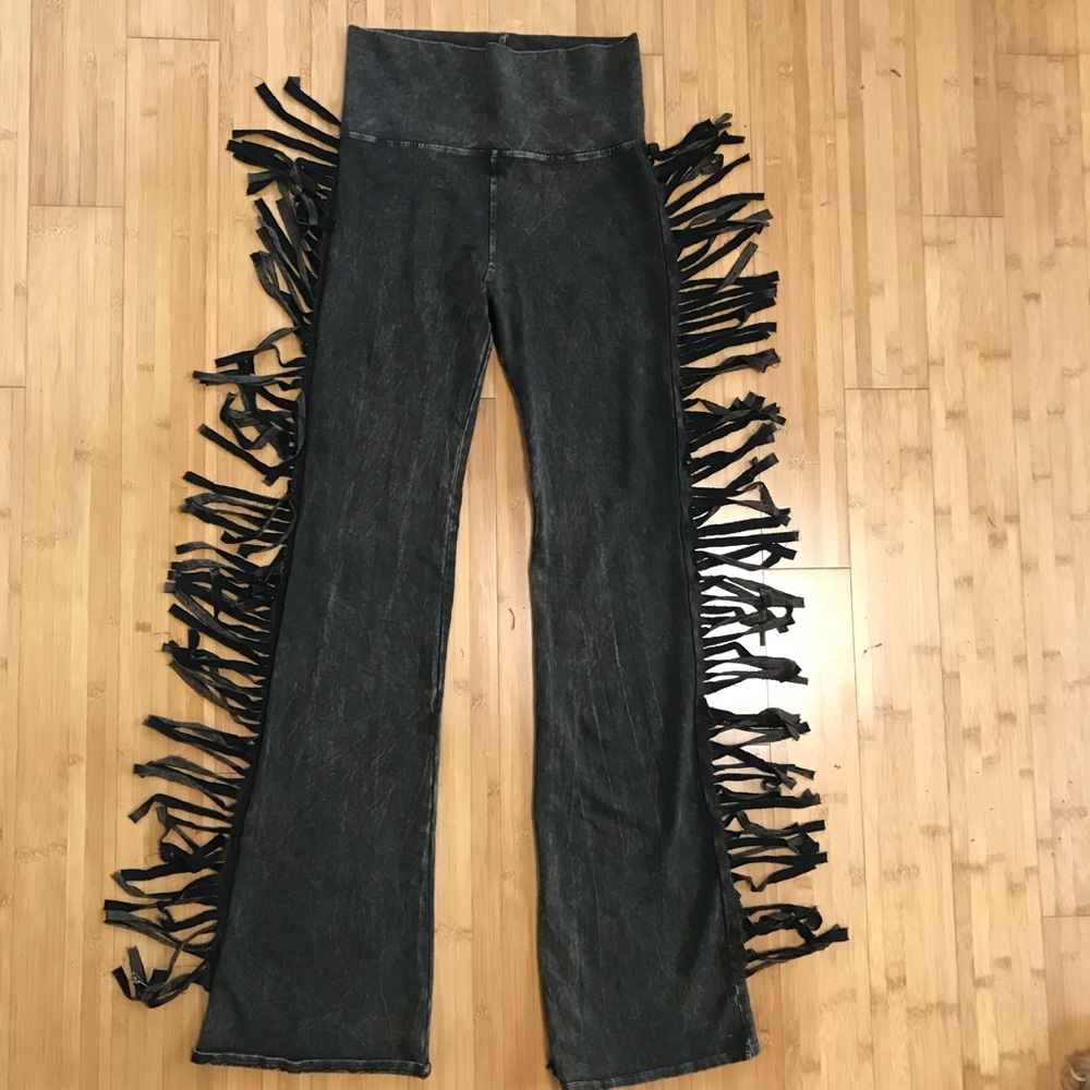 Distressed Fringe bell bottoms